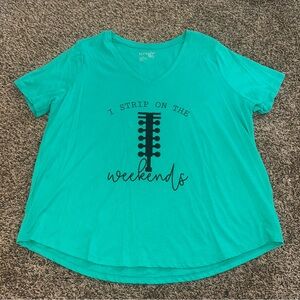 NWOT made by me Women's Teal Graphic Tee